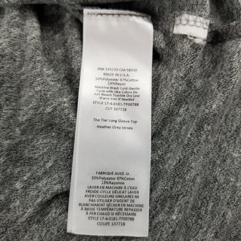 Current/Elliott Tier Long Sleeve Top, Grey, 1 - Picture 11 of 11